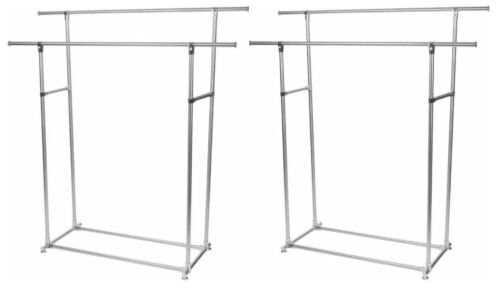 Set van 2 Perel Metalen Kledingrek met 2 stangen MP62 - 75kg draagkracht - 145x50x155cm