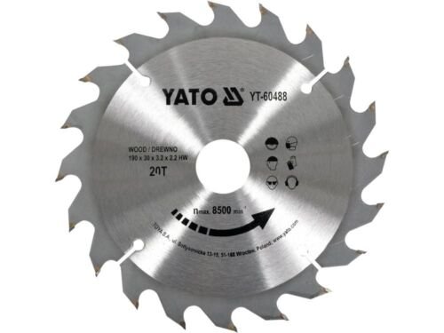 YATO Cirkelzaagblad Ø190 mm - 20T - binnendiameter 30 mm