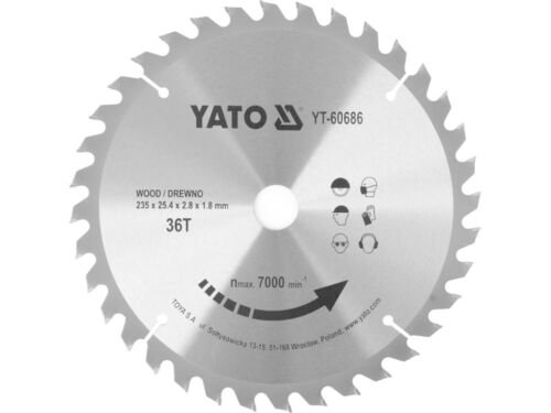 YATO Cirkelzaagblad Ø235 mm - 36T - binnendiameter 25