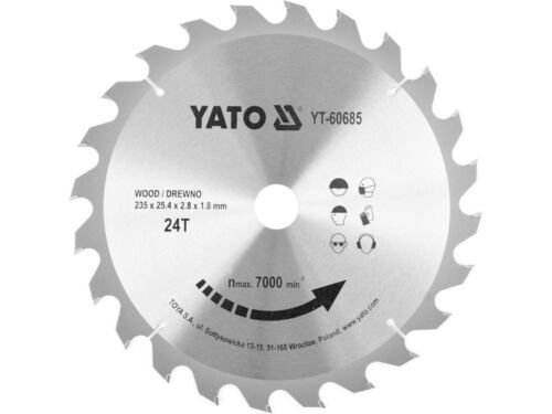 YATO Cirkelzaagblad Ø235 mm - 24T - binnendiameter 25