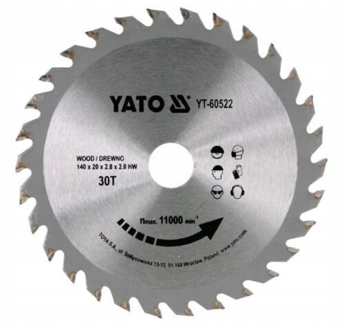 YATO Cirkelzaagblad Ø190 mm - 30 T - binnendiameter 16 mm