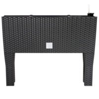 Prosperplast Plantenbak polyrattan look antraciet 60x25x46cm