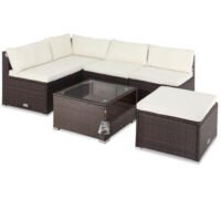 Casaria 16-delige XL Loungeset/ Tuinset/ Tuinmeubel  - Bruin/creme