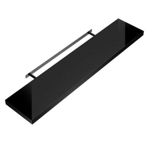 Casaria Wandplank Zwevend Hoogglans Zwart 90x23x3