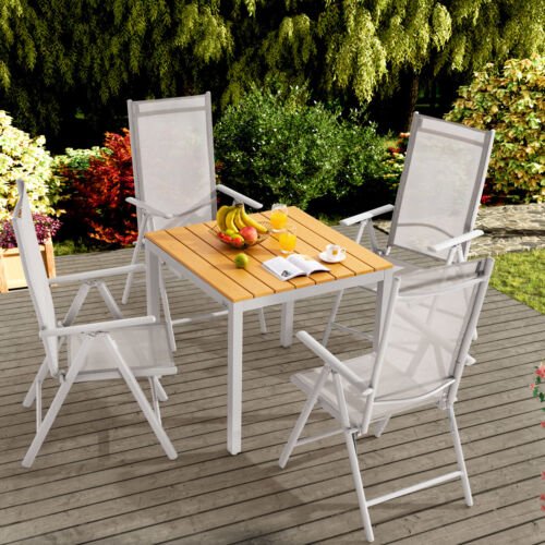 Casaria Tuinset Bern 5-delig Crème Aluminium WPC