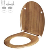 Casaria Wc Bril Duroplastic Soft-close Badkamer Toiletbril Antibacterieel Bamboe