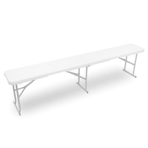 Hanse Werkzeuge HDPE Inklapbare Bank - 183 x 30 x 43 cm - Buiten en Binnen - Wit