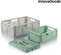 InnovaGoods Boxtor - Multifunctionele opbergkratten - 3 Delig - Grijs/Groen