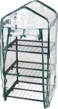 Pro Garden Kweekkas Groen 17-delig 90x50 Cm