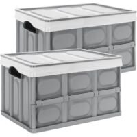 Yorbay Opvouwbare Opbergdoos - Set van 2 - Opbergbox 55 l - 53 x 36 x 29 cm - Grijs