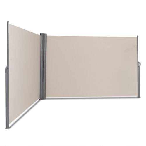 Coast dubbele zijluifel Intrekbare zijluifel Privacyscherm voor tuin Beige 6 x 1