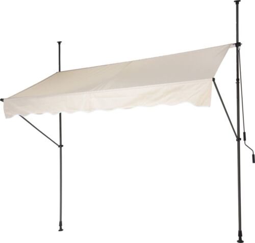 Ambiance Zonnescherm met Handslinger 250 x 120 cm - Crème  - Polyester