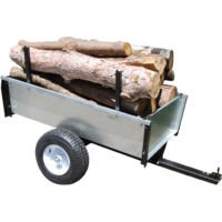 Turfmaster Aanhangwagen in metaal met kipbak in gegalvaniseerd staal 105 x 95 x 32 cm - Max cap450 kg