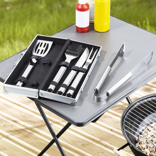 Haushalt Grillgereedschap - 5st. - Incl Koffer - RVS