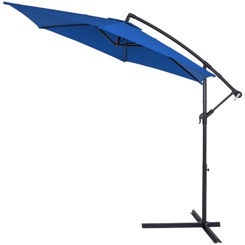Kingsleeve Parasol inklapbaar aluminium blauw Ø 330 cm UV-bescherming 40+
