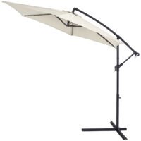 Kingsleeve Parasol Inklapbaar aluminium Beige inclusief slinger Ø 330 cm