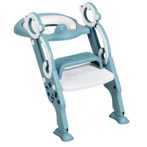 Coast opvouwbare toiletbril voor kinderen- Met ladder en handgrepen -  groen