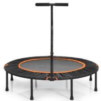 Coast Mini Trampoline Opvouwbare Fitnesstrampoline Met Hoogte Verstelbare Handgreep φ120 - Oranje/Zwart