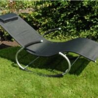 Garten Schommelligbed Siesta - Tuinstoel - Tuinligbed - - Incl Kussen - 167x62x80cm - Zwart