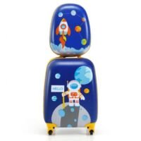 Coast Kinderkofferset 2-delig Kindertrolley + Rugzak Astronaut Donkerblauw