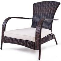 Coast Polyrattan Fauteuil Tuinstoel Rotan Stoel Tuinmeubelen Bruin 78 x 80 x 80 cm