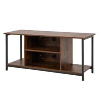 Coast TV Stand voor TV's tot 50 Inch Houten kast met verstelbare plank voor woonkamer Bruin