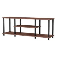 Coast 3 delig TV Stand met Massief Metalen Frame en Open Spaanplaat Planken Koffie