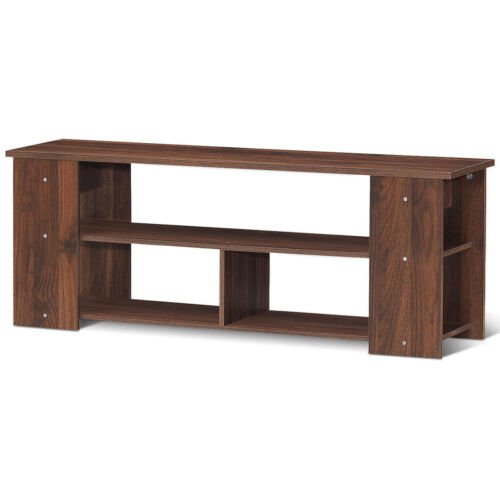 Coast 3 delig TV Kabinet met Massief Houten Frame & Open Planken 110 cm Breed Koffie