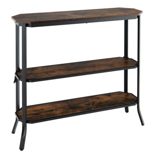 Coast Industriële 3 delig Tafel met Open Planken en Metalen Frame - 98 x 28 x 91