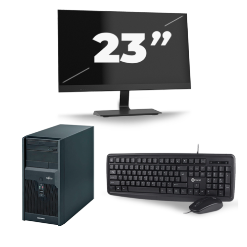 Fujitsu Esprimo P2760 Micro Tower - Intel Core i5-1e Generatie - 8GB RAM - 240GB SSD - Windows 10 Home + 1x 23 inch Monitor