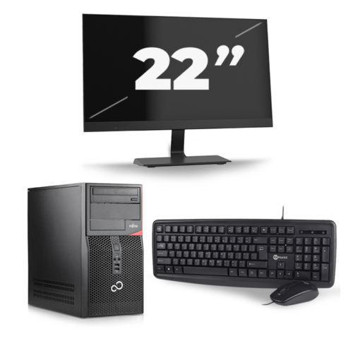 Fujitsu Esprimo P410 Micro Tower - Intel Core i7-3e Generatie - 8GB RAM - 240GB SSD - Windows 10 Home + 1x 22 inch Monitor