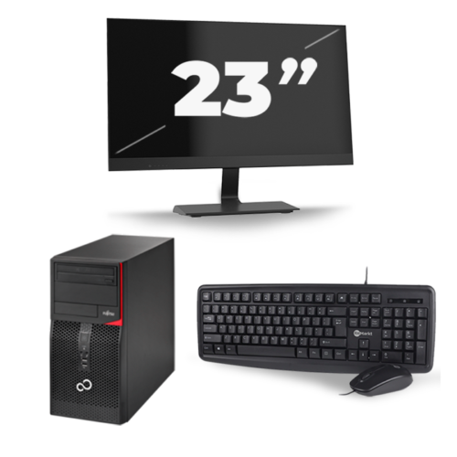 Fujitsu Esprimo P556 Micro Tower - Intel Core i7-6e Generatie - 8GB RAM - 240GB SSD - Windows 11 + 1x 23 inch Monitor