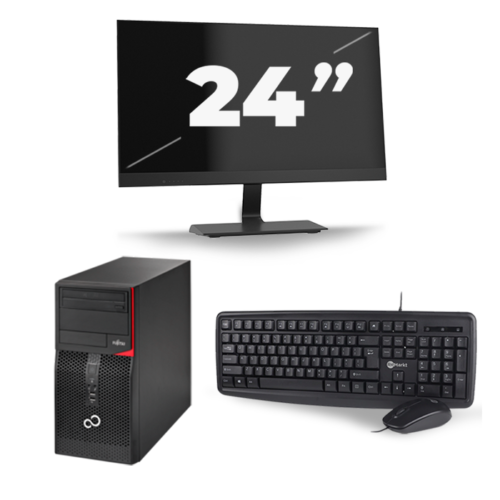 Fujitsu Esprimo P556 Micro Tower - Intel Core i7-6e Generatie - 8GB RAM - 240GB SSD - Windows 10 Home + 1x 24 inch Monitor