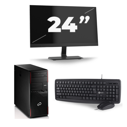 Fujitsu Esprimo P710 Micro Tower - Intel Core i5-3e Generatie - 8GB RAM - 240GB SSD - Windows 10 + 1x 24 inch Monitor