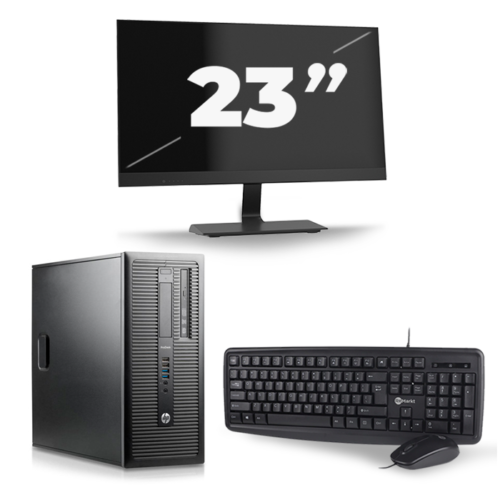 HP ProDesk 600 G1 Tower - Intel Core i5-4e Generatie - 8GB RAM - 240GB SSD - Windows 11 + 1x 23 inch Monitor