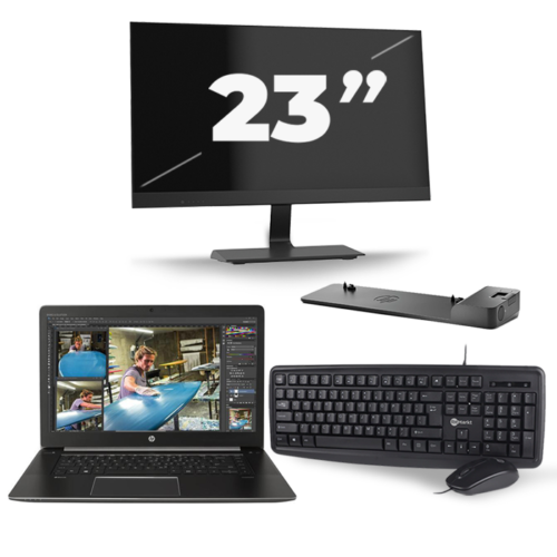 HP ZBook Studio G3 - Intel Core i7-6e Generatie - 15 inch - 8GB RAM - 240GB SSD - Windows 10 Home + 1x 23 inch Monitor