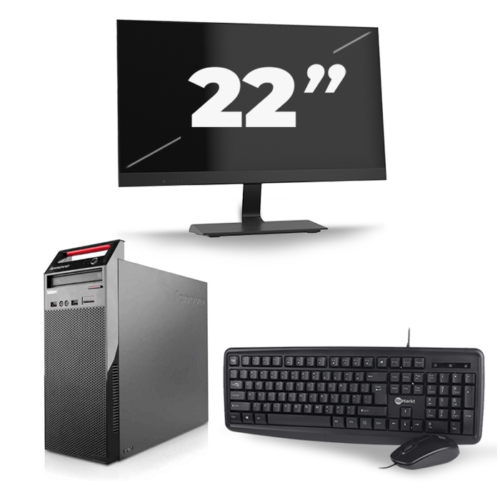 Lenovo ThinkCentre Edge 72 Tower - Intel Core i5-3e Generatie - 8GB RAM - 240GB SSD - Windows 10 Home + 1x 22 inch Monitor