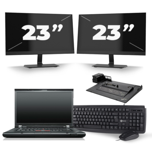 Lenovo ThinkPad T540p - Intel Core i5-4e Generatie - 15 inch - 8GB RAM - 240GB SSD - Windows 10 Home + 2x 23 inch Monitor