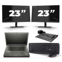 Lenovo ThinkPad X240 - Intel Core i7-4e Generatie - 12 inch - 8GB RAM - 240GB SSD - Windows 10 Home + 2x 23 inch Monitor