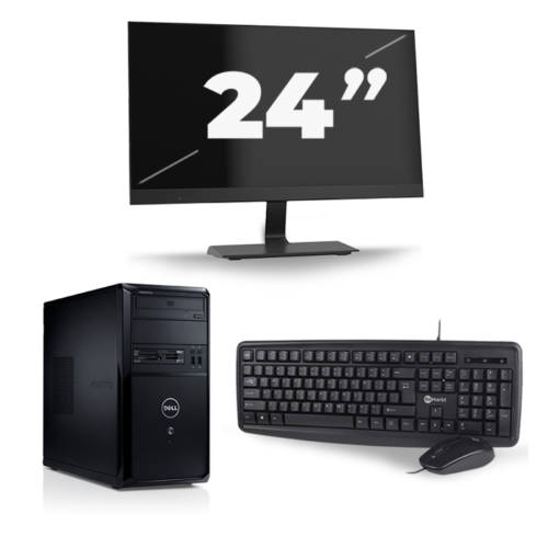 Dell Vostro 260 Micro Tower - Intel Core i3-3e Generatie - 8GB RAM - 240GB SSD - Windows 10 + 1x 24 inch Monitor