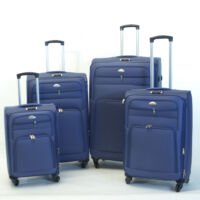 Kofferset Banerle - 4 Delig Softcase - 4 Wielen Reisbagage - Blauw