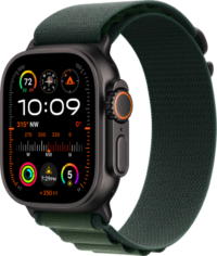 Apple Watch Ultra 2 4G 49mm Zwart Alpine Band Groen M