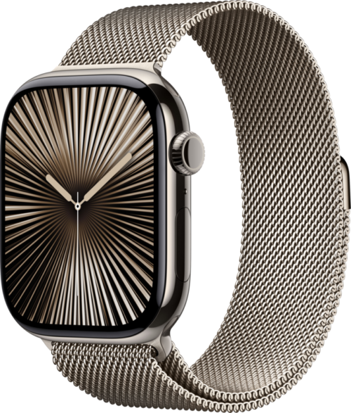 Apple Watch Series 10 4G 46mm Titanium Zilver Milanese Band S/M