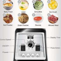 Amzchef NY-8088MJD Blender - 2L - 2000 W - Zwart