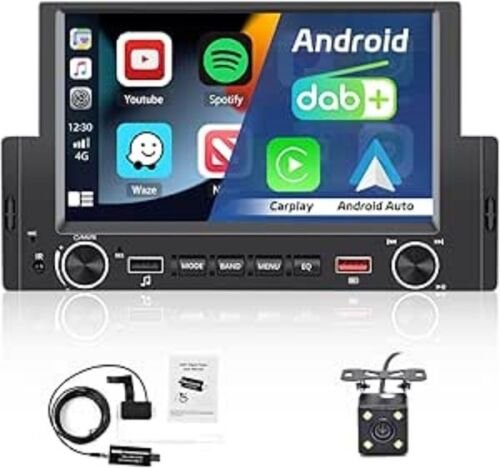 Hikity DAB DAB+ Android Autoradio 1 Din mit Wireless Apple CarPlay Android Auto Touch Display 6