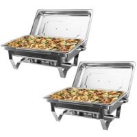 Wilprep Chafing Dish Set GN 1/1 - 9 Liter - Roestvrij Staal - Buffetwarmer (2 stuks)