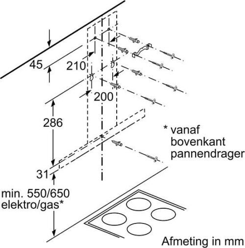 Siemens LC66BBC50 iQ100 - Afzuigkap - Wandschouwkap