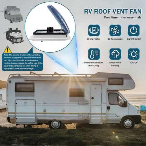 Aomdom– RV Dakventilator – Regensensor&10 Snelheden