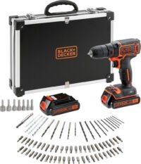 BLACK+DECKER BDCDC18BAFC-QW Accuboormachine kit - 18V - 80 accessoires - incl. 2 accu's en lader