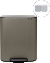 Brabantia Bo Prullenbak - 2 x 30 liter - Afvalscheiding - Platinum